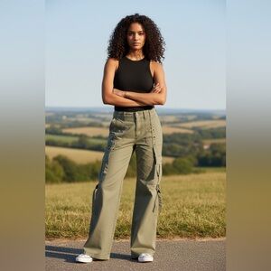 Forever 21 Women's Olive Cargo Jeans